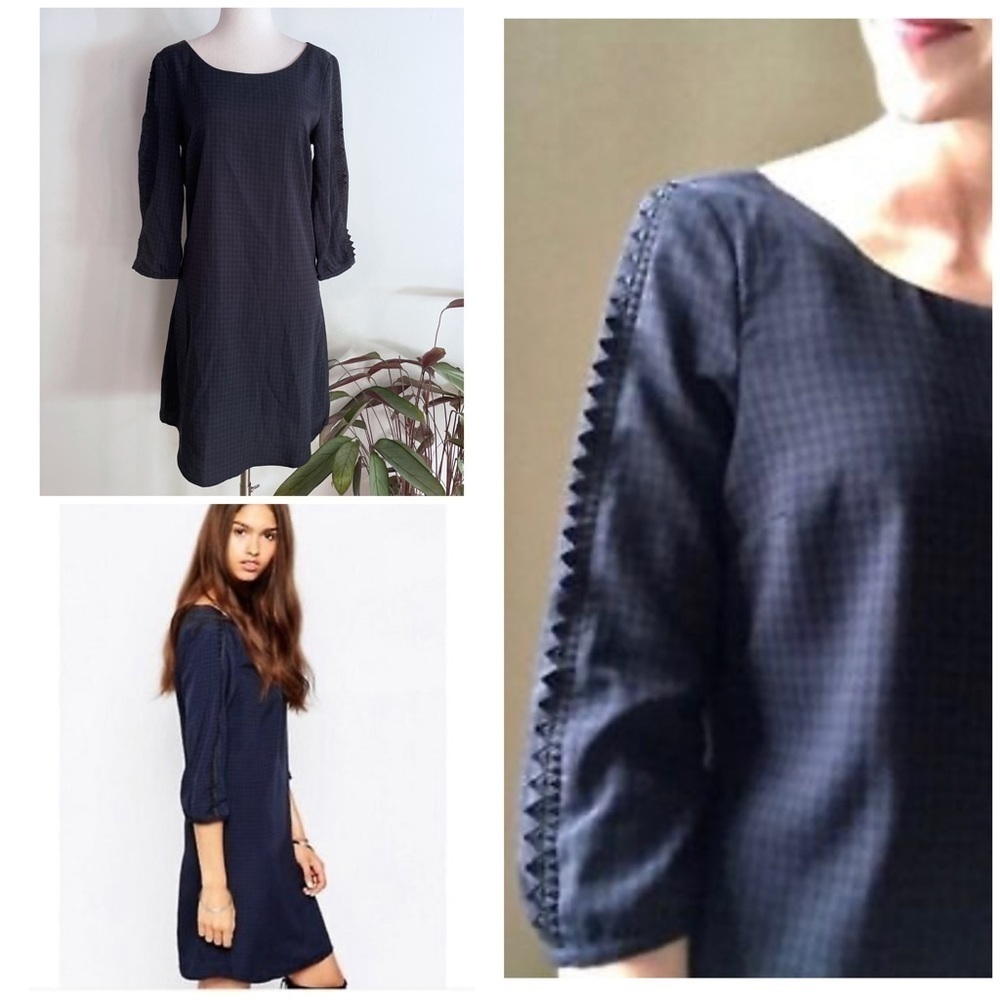 Scotch & Soda Maison Scotch Houndstooth Pattern Triangle Cest Chic Shift Dress S
